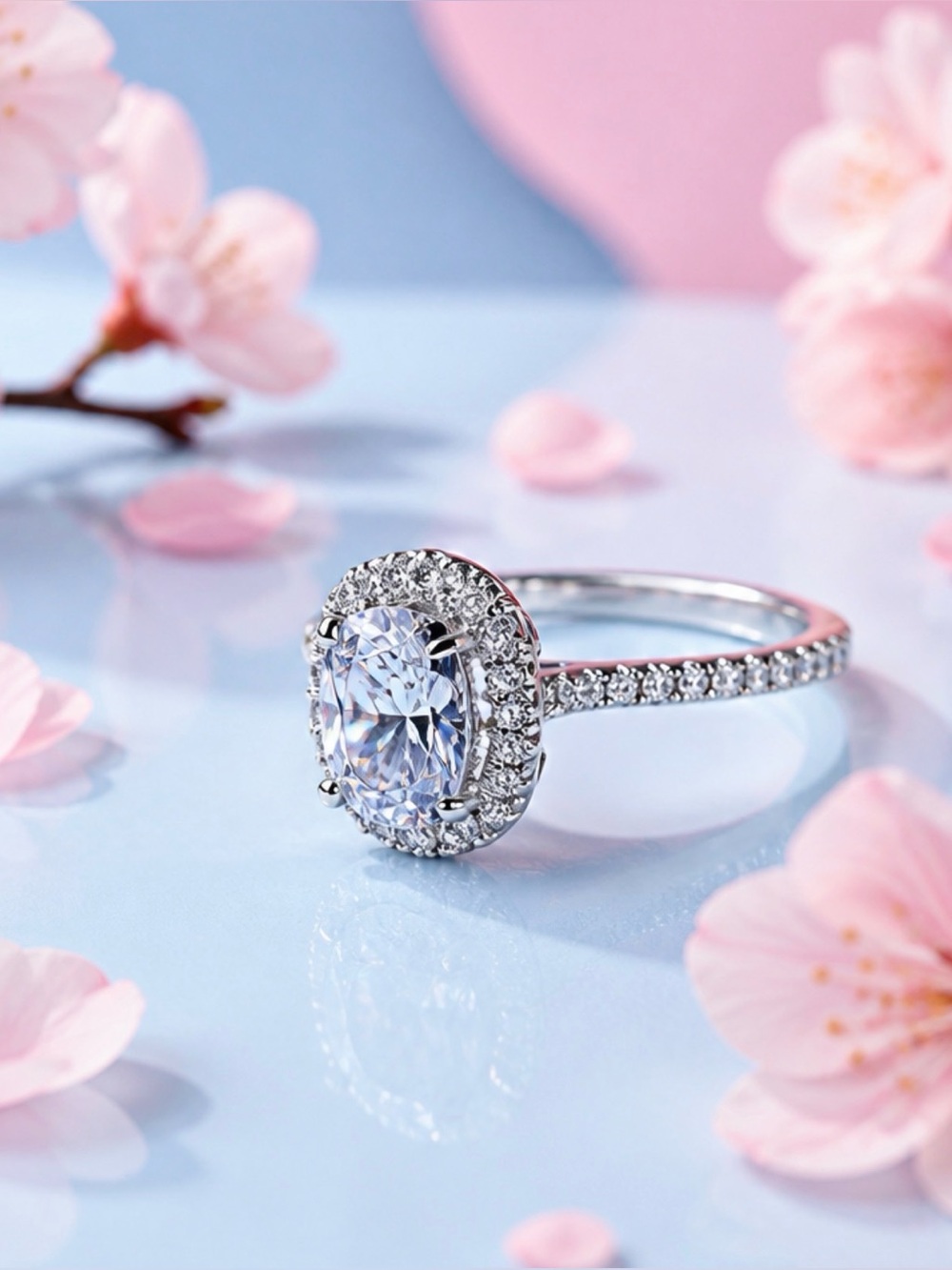 Elegant Silver 925 Ring with Clear Gemstone Size 7